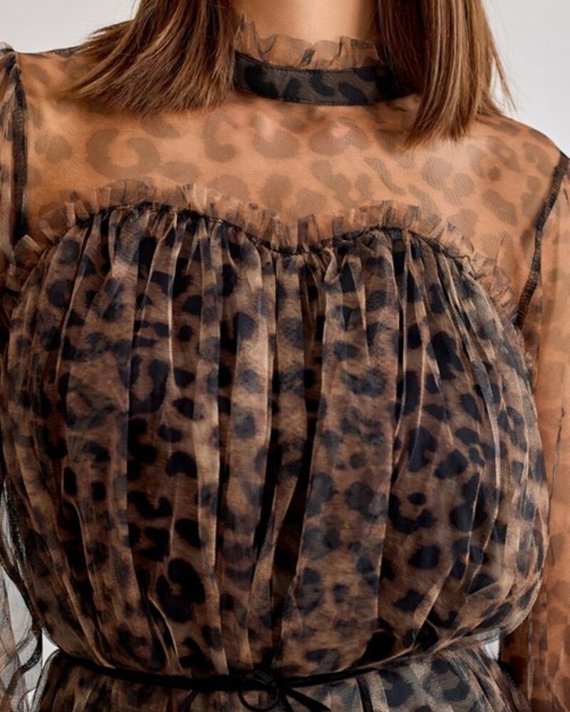 MaKenna Tulle Dress | Leopard