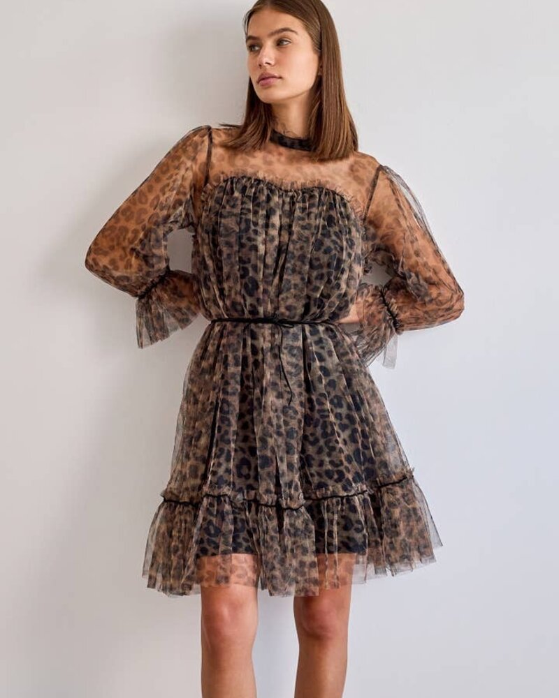 MaKenna Tulle Dress | Leopard