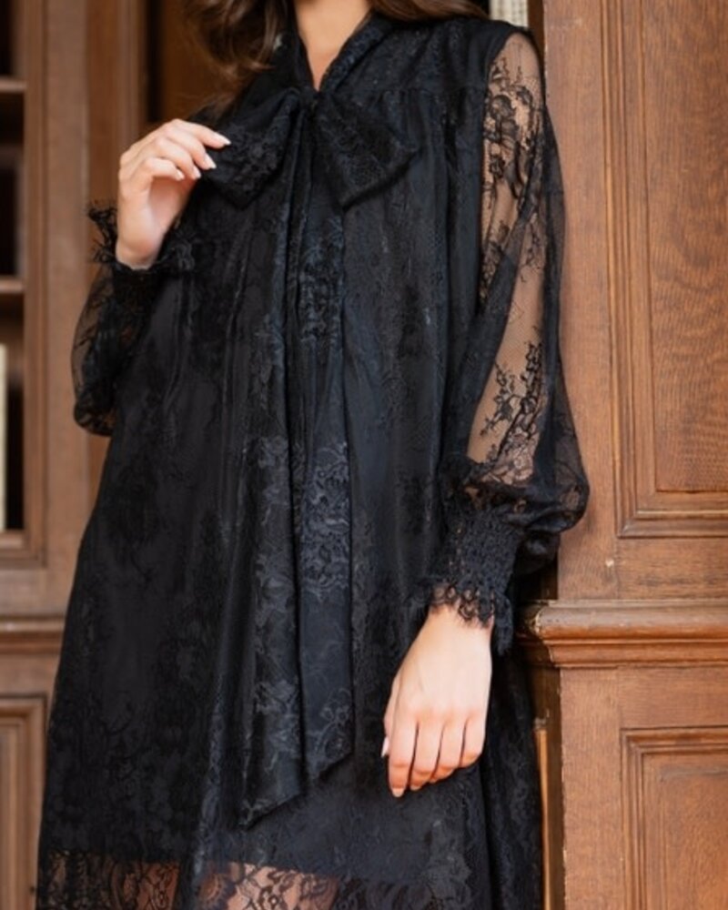 Ambre Lace Midi Dress | Black