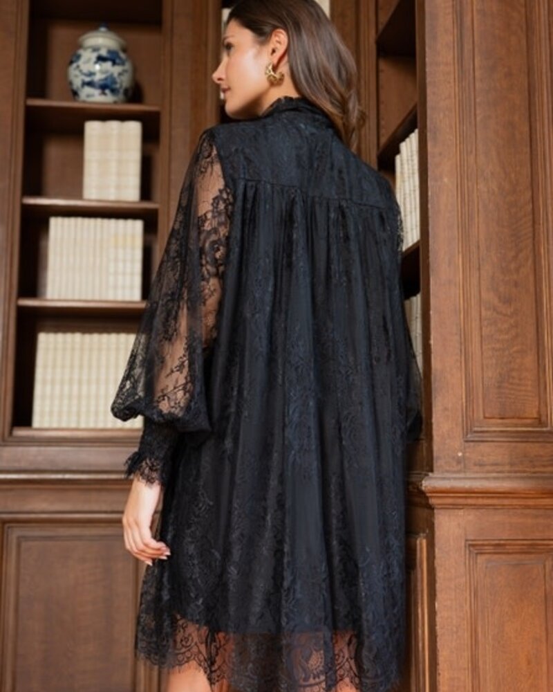 Ambre Lace Midi Dress | Black