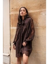 Ambre Lace Midi Dress | Chocolate