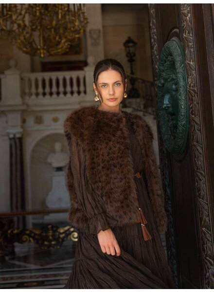 Vivian Faux Fur Vest | Leopard