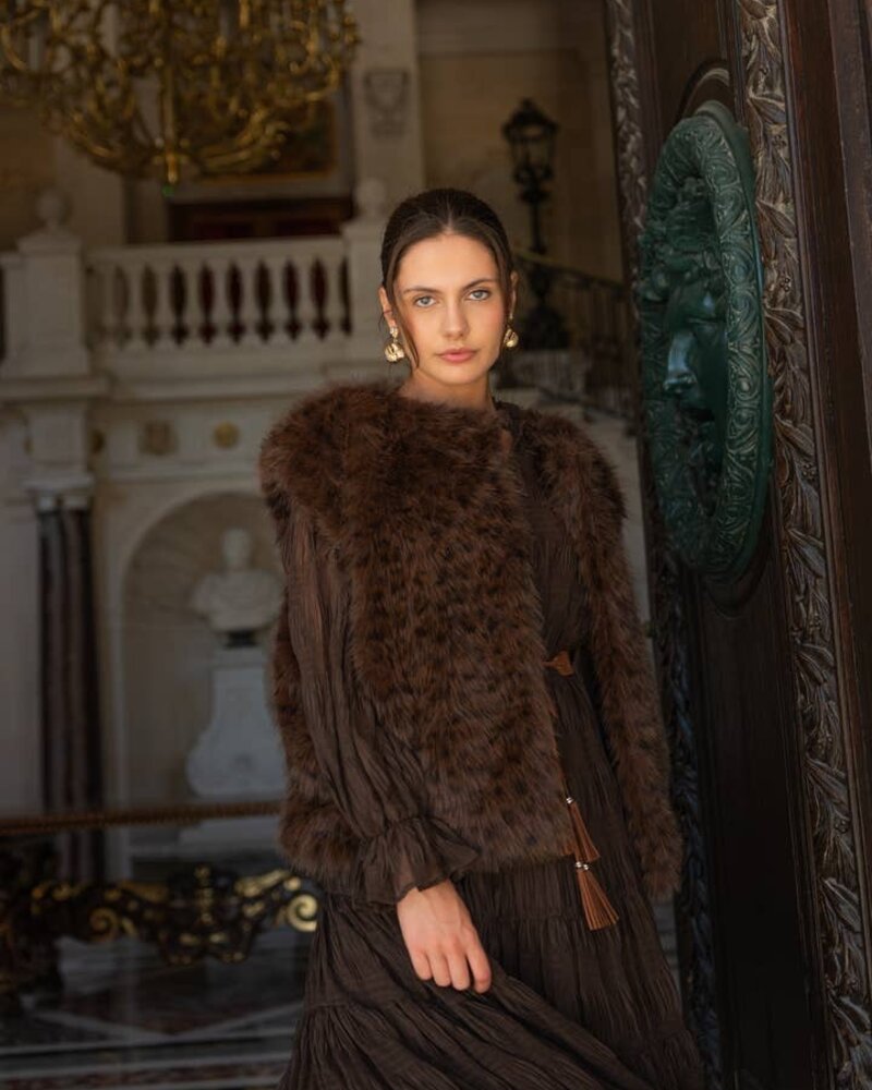 Vivian Faux Fur Vest | Leopard