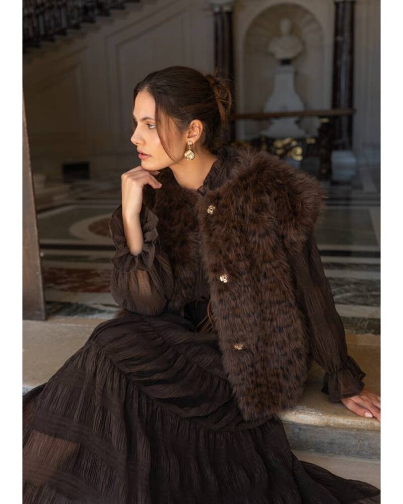 Vivian Faux Fur Vest | Leopard