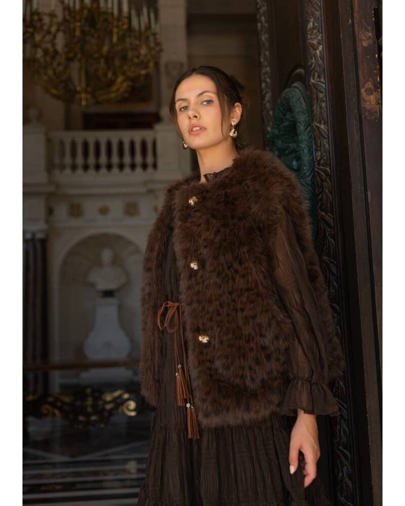 Vivian Faux Fur Vest | Leopard