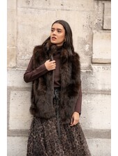 Genevieve Faux Fur Vest | Chocolate