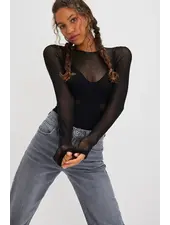 Free People All An Illusion Bodysuit | Black