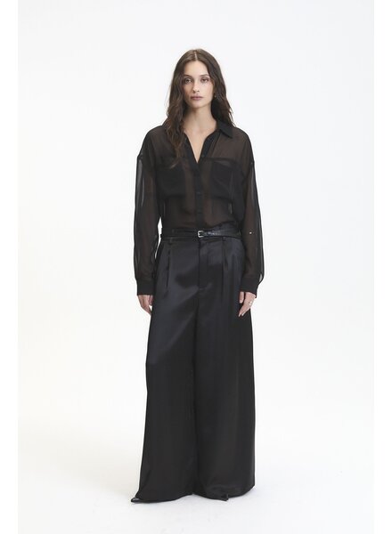 Grayson Sheer Shirt | Black