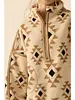 Geometric-Print Sherpa Fleece Half-Zip Pullover | Sand