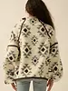 Geometric-Print Sherpa Fleece Half-Zip Pullover | Blue