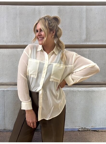 Grayson Sheer Shirt | Ecru