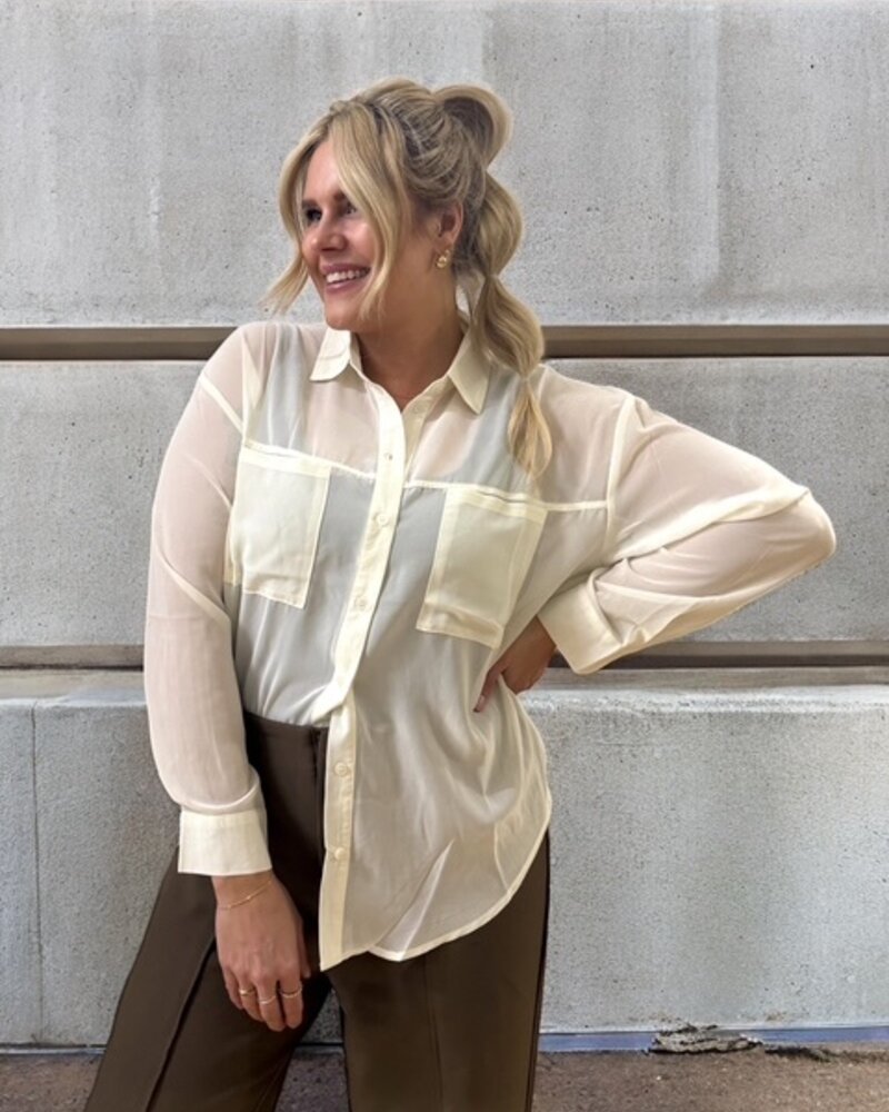 Grayson Sheer Shirt | Ecru