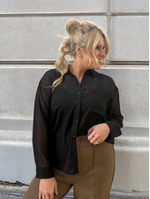 Grayson Sheer Shirt | Black