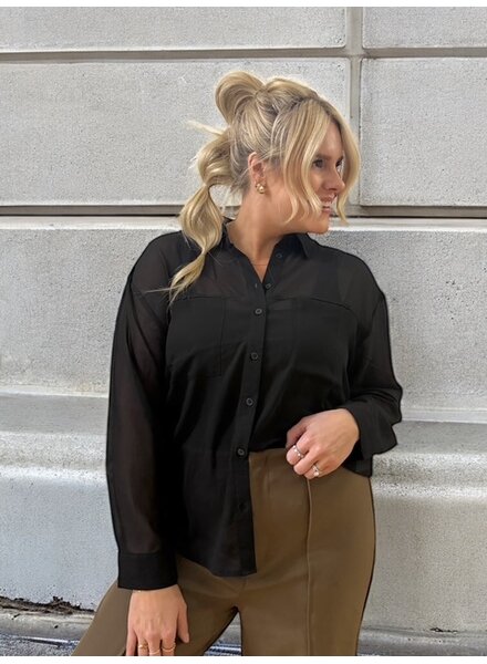 Grayson Sheer Shirt | Black