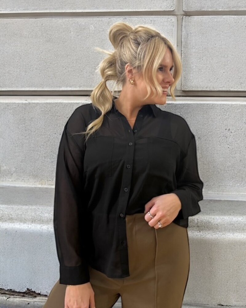 Grayson Sheer Shirt | Black