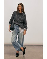 Free People Frankie Cable Knit Sweater | Black