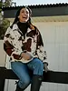 Cow Print Half Zip