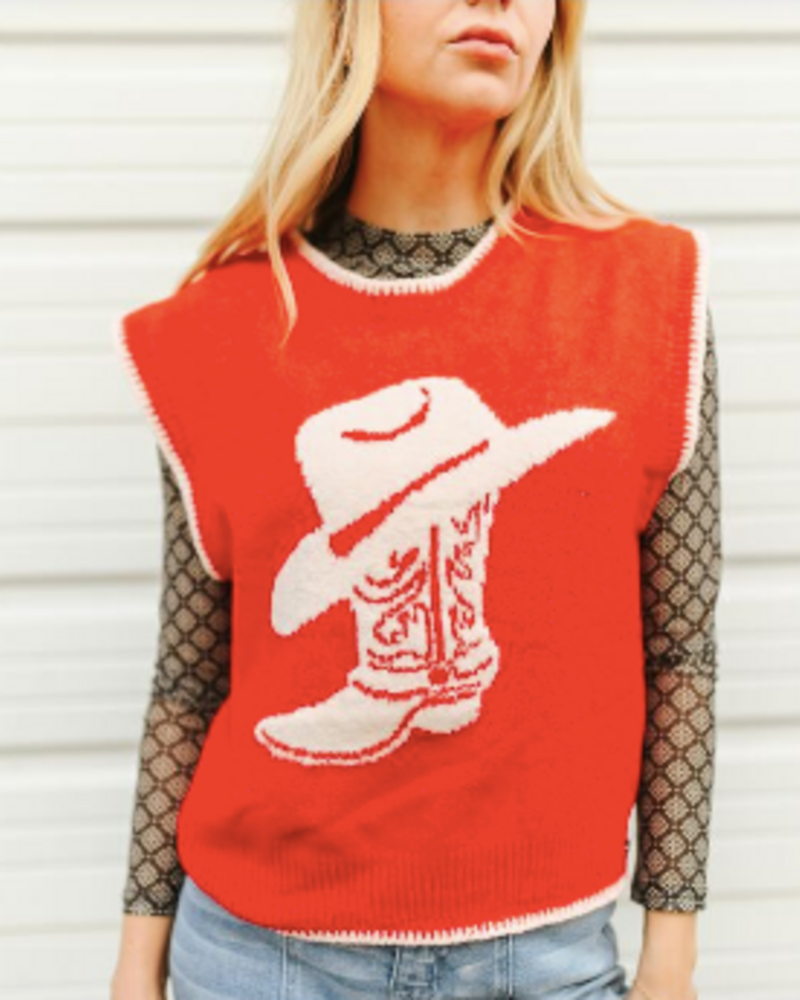 Cowboy Boot Sweater Vest