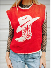 Cowboy Boot Sweater Vest