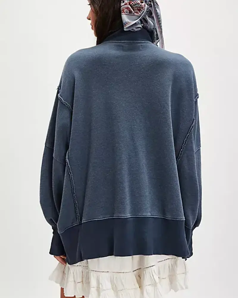 Free People Camden Henley Sweatshirt | Navy