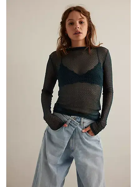 Free People Minding My Business Top | Green Oil