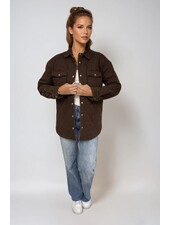 Leni Quilted Denim Jacket | Brown