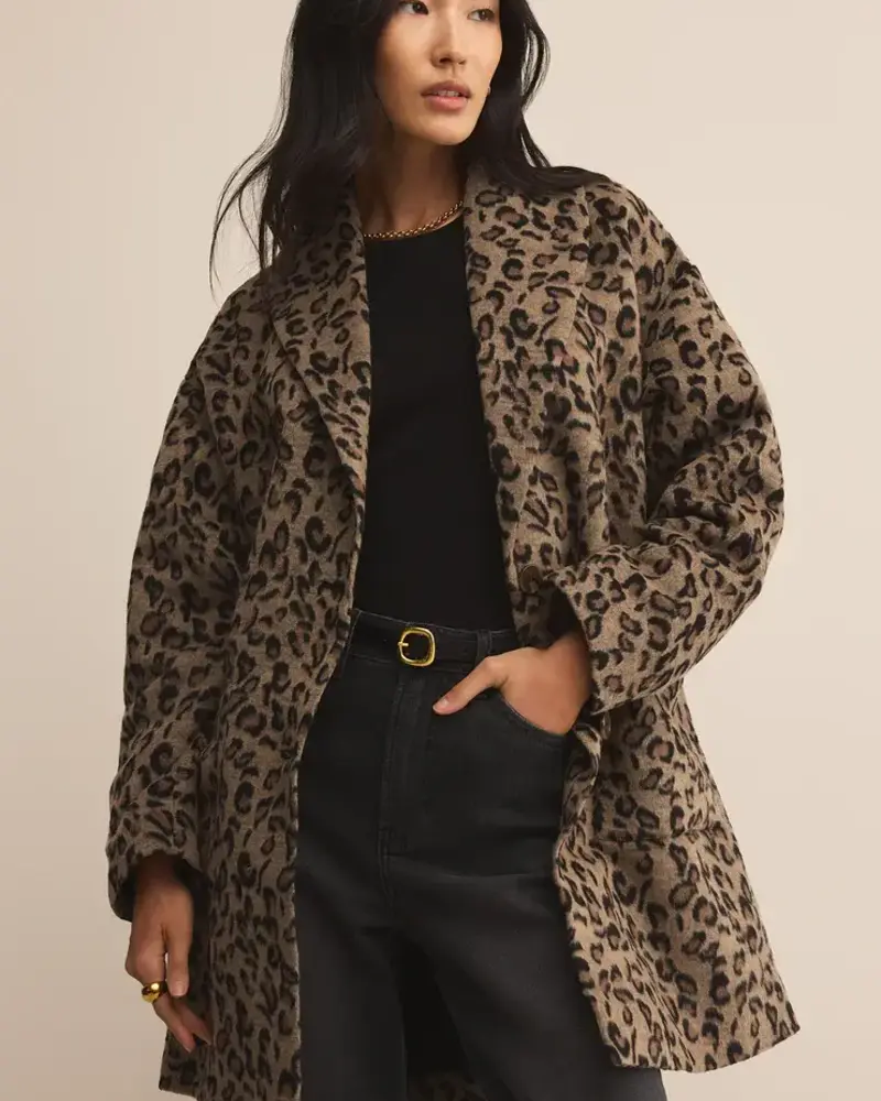 Z Supply Lennon Leopard Coat