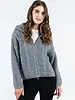 Melange Zip Front Cardigan | Grey