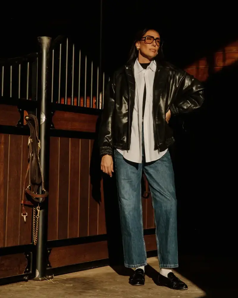 Classic Oversized Vegan Leather Bomber