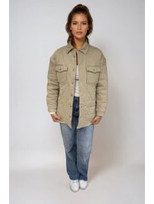 Leni Quilted Denim Jacket | Oat