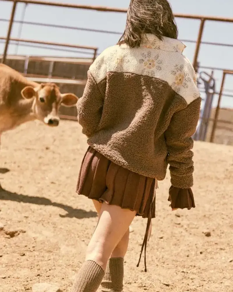 Colorblock Sherpa Fleece Pullover