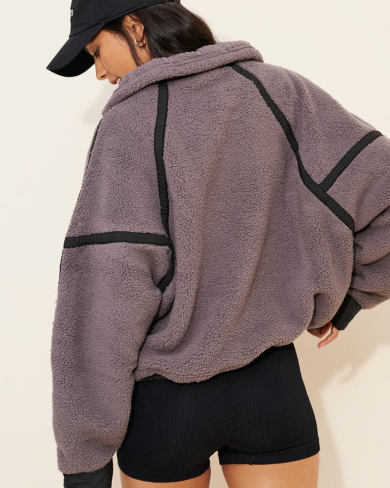 Free People Mountain High 1/2 Zip Fleece | Gun Metal