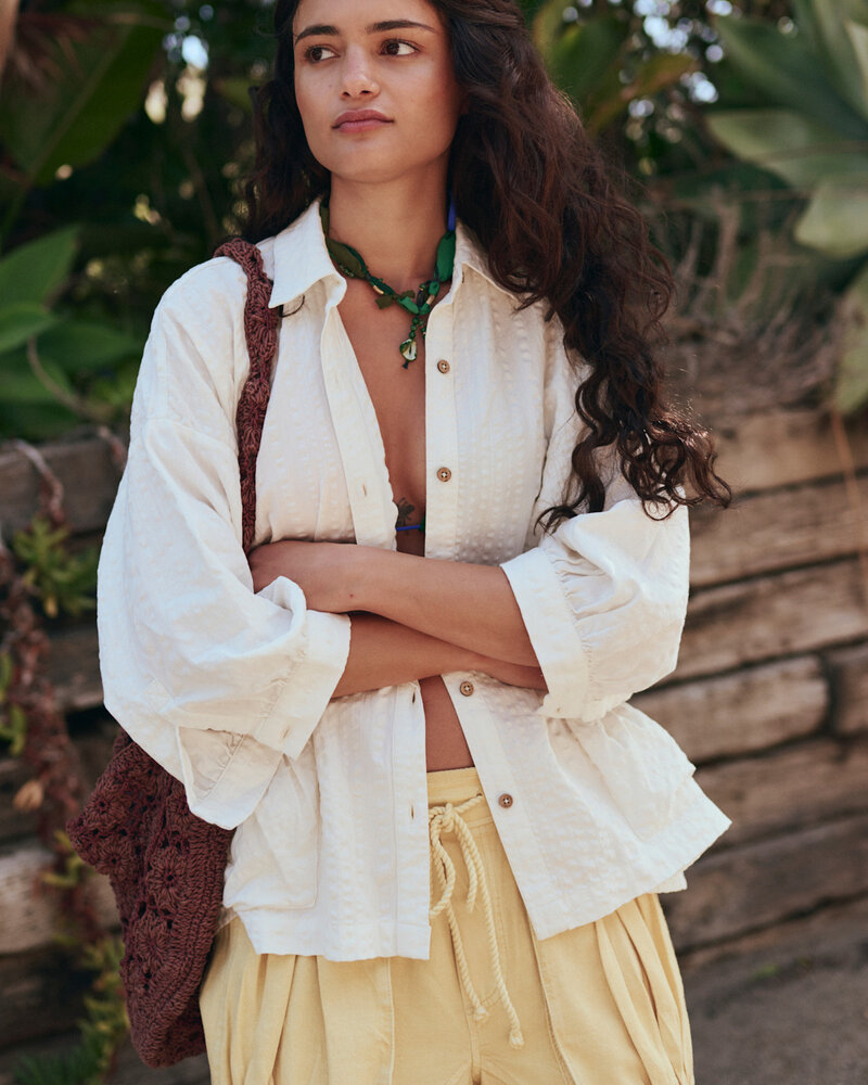 Free People Just Like Me Seersucker Shirt | Milk