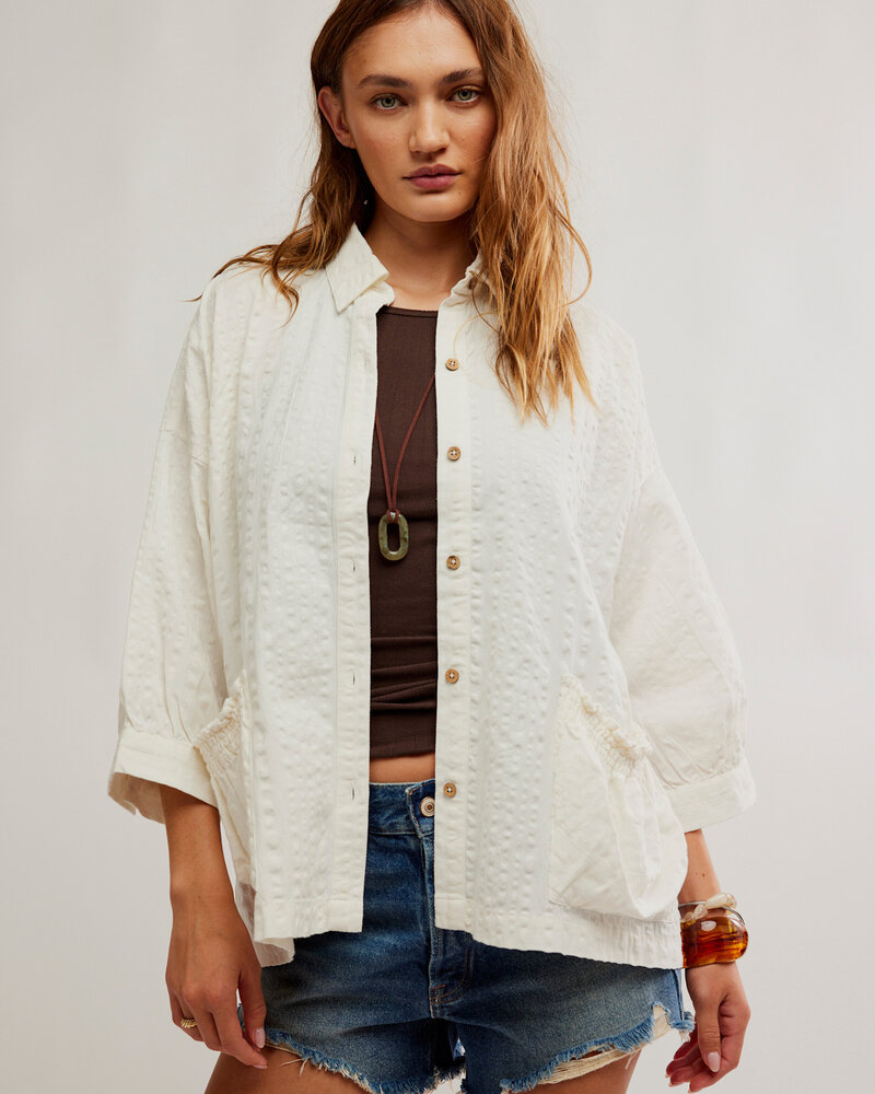 Free People Just Like Me Seersucker Shirt | Milk