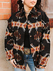 Frankie Aztec Button Down Shacket | Black