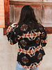 Frankie Aztec Button Down Shacket | Black