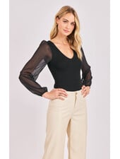 Gleam Mixed Media Bodysuit