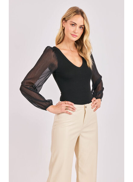 Gleam Mixed Media Bodysuit