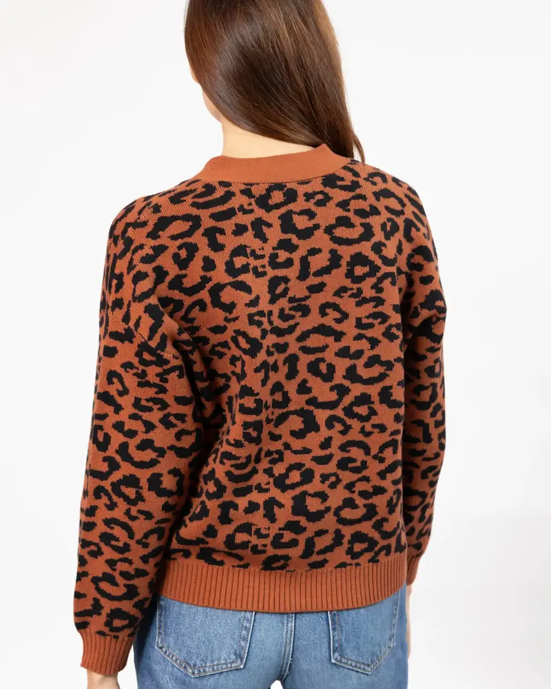 Smash + Tess Leopard Cardigan | Rust