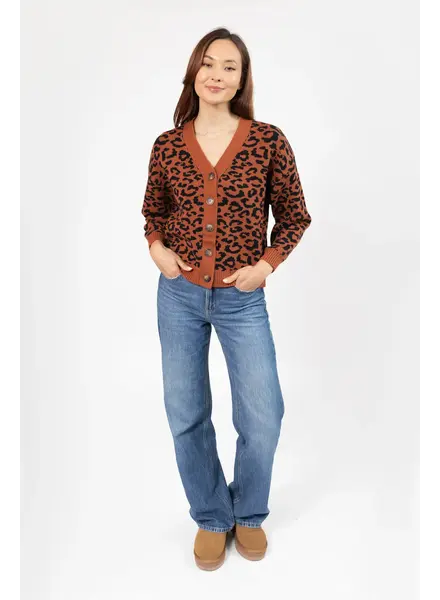 Smash + Tess Leopard Cardigan | Rust