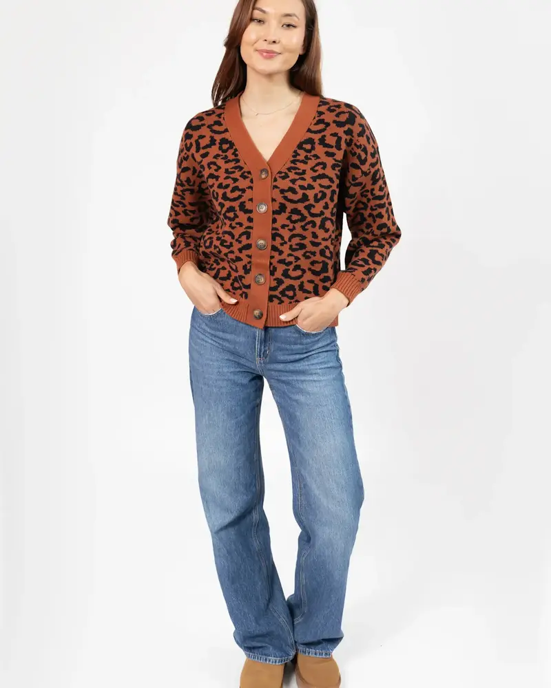 Smash + Tess Leopard Cardigan | Rust