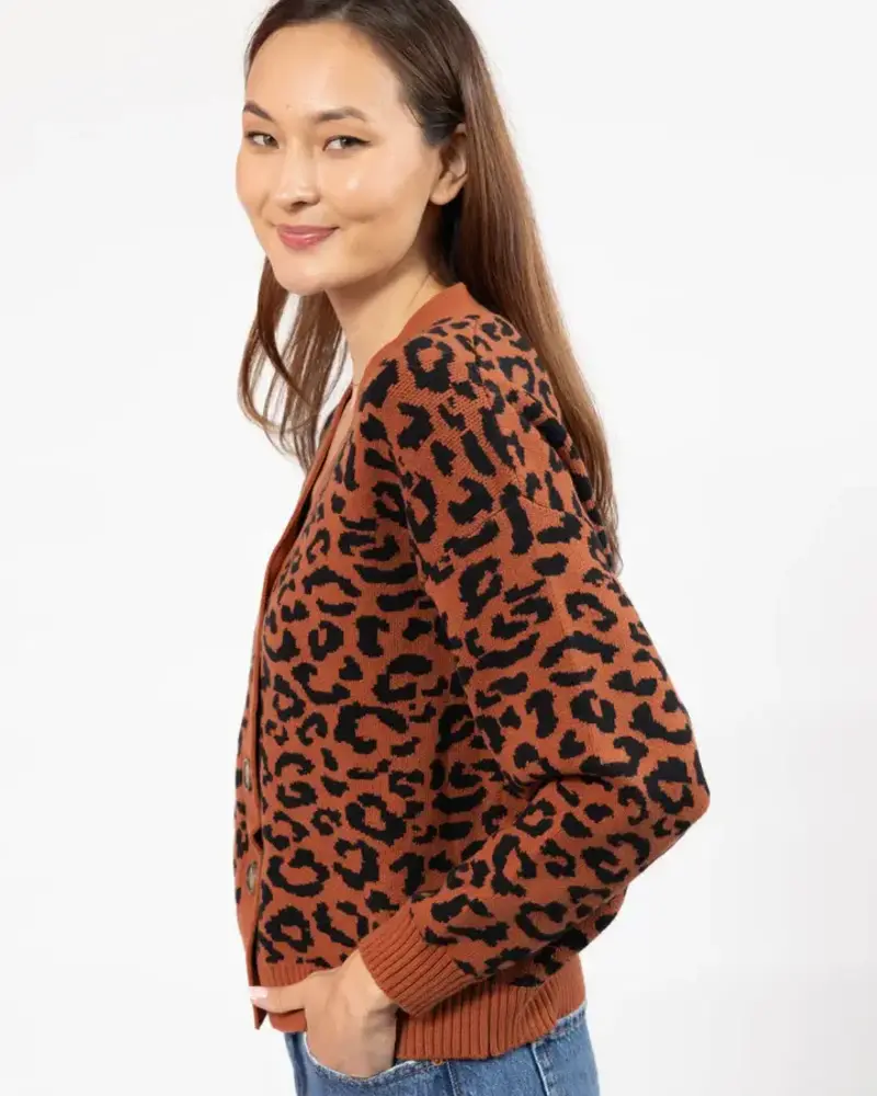 Smash + Tess Leopard Cardigan | Rust