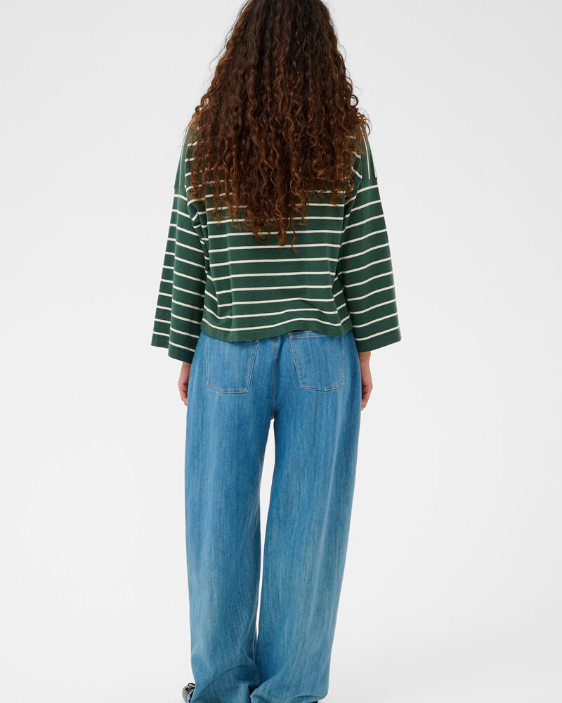 Spina Boxy Pullover Cropped | Green