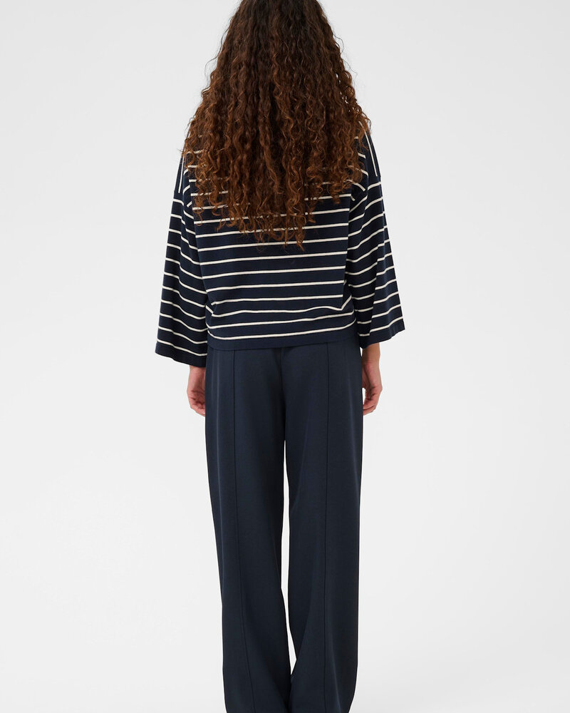 Spina Boxy Pullover Cropped | Navy