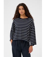 Spina Boxy Pullover Cropped | Navy