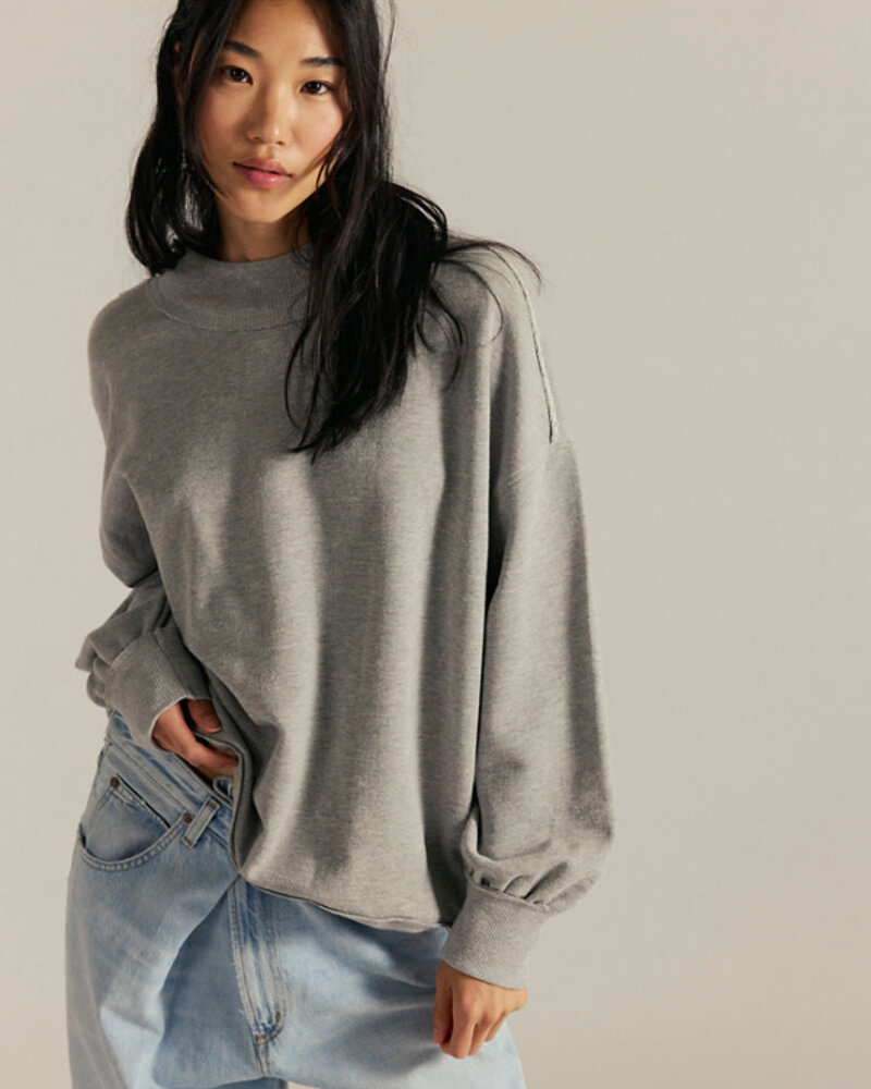 Free People Palm Spring Turtleneck Pullover | Heather Grey