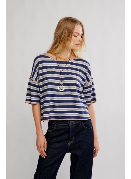 Free People Clean Rugby Tee | Navy