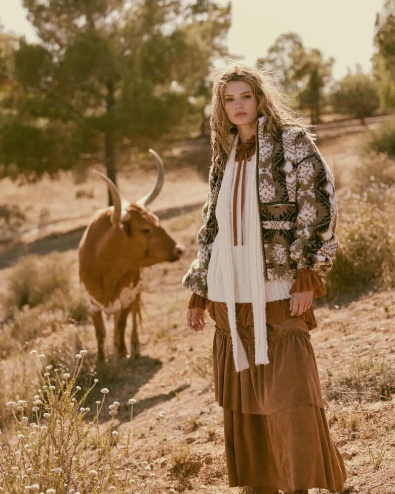 Geometric-Print Sherpa Fleece Zip Jacket