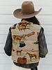 Woven Horse Zip-Up Puffer Vest