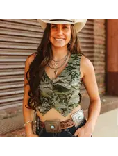 Woven Jacquard Horse Printed Vest